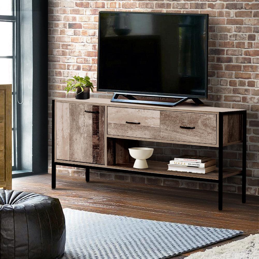 Artiss TV Stand Entertainment Unit Storage Cabinet Industrial Rustic Wooden 120cm - John Cootes