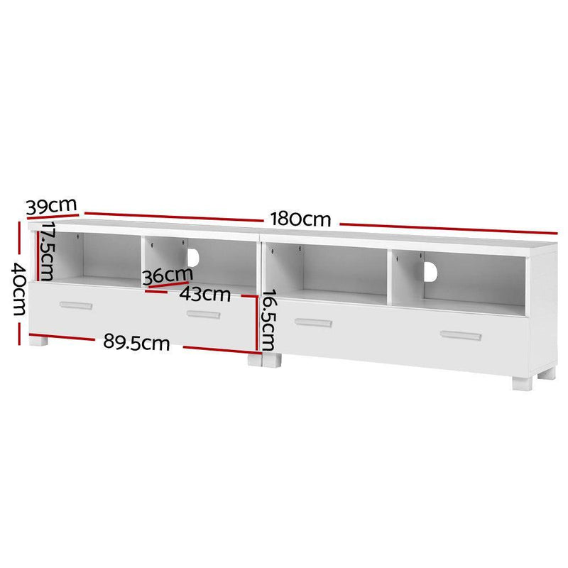 Artiss TV Stand Entertainment Unit with Drawers - White - John Cootes