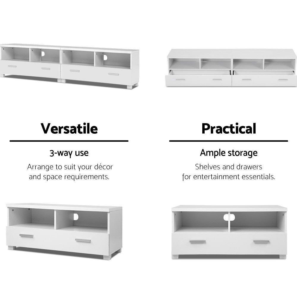 Artiss TV Stand Entertainment Unit with Drawers - White - John Cootes