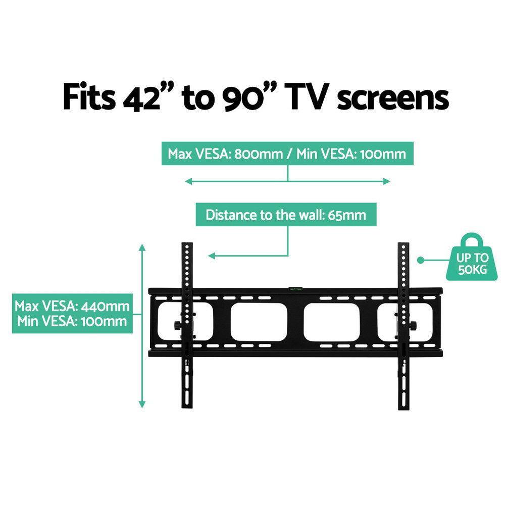 Artiss TV Wall Mount Bracket Tilt Flat Slim LED LCD Plasma 42 55 65 75 90 inch - John Cootes