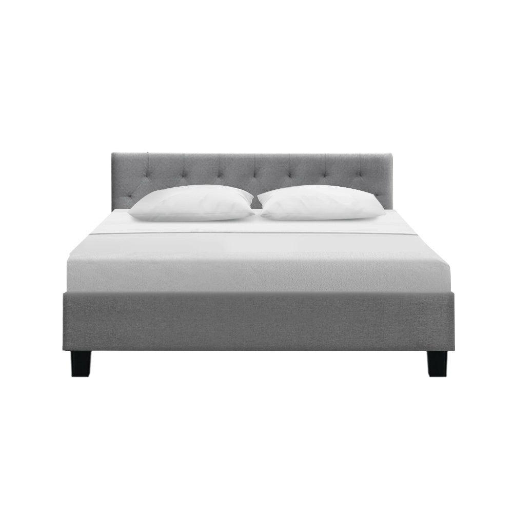 Artiss Vanke Bed Frame Fabric- Grey Queen - John Cootes