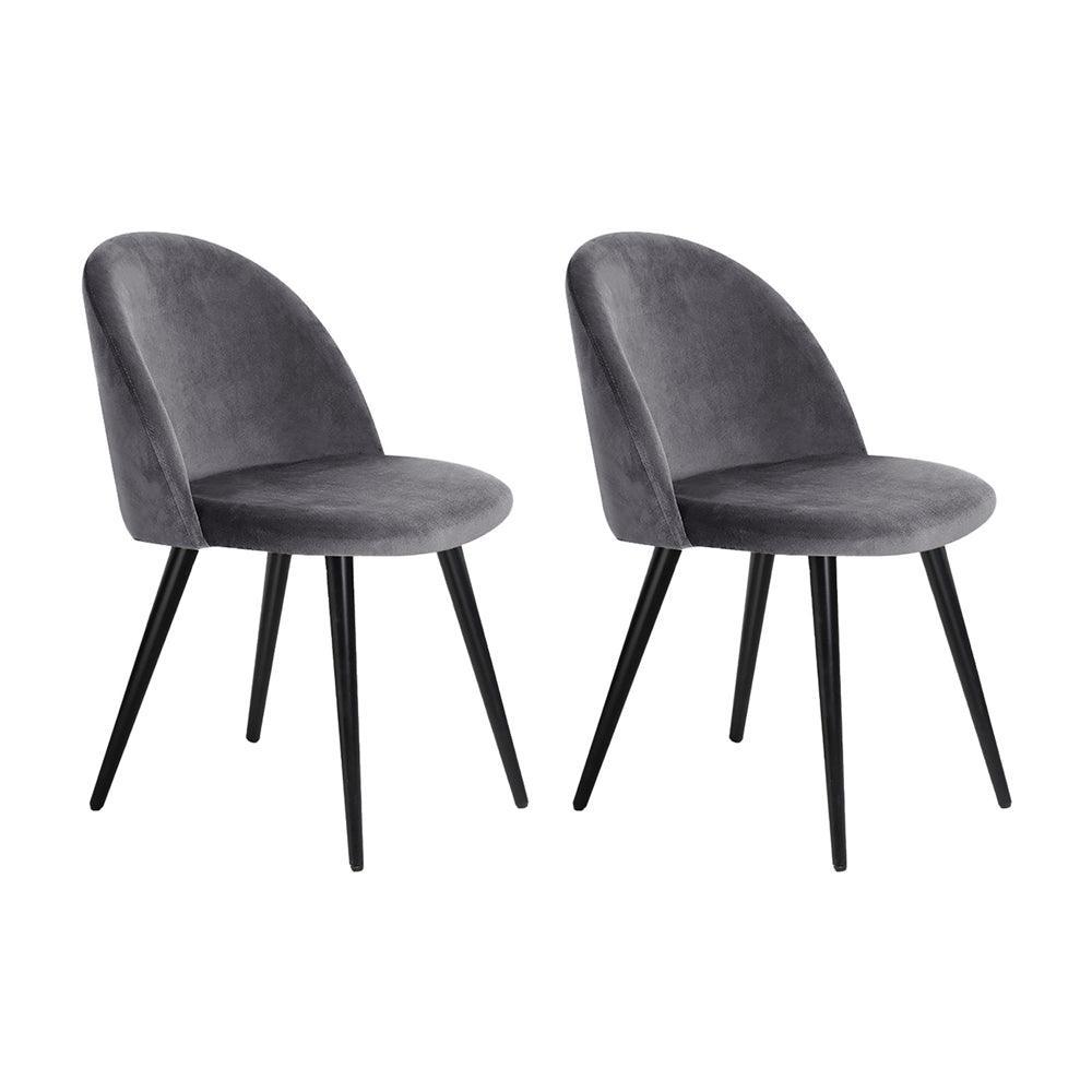 Artiss Velvet Modern Dining Chair - Dark Grey - John Cootes