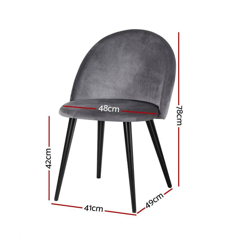 Artiss Velvet Modern Dining Chair - Dark Grey - John Cootes