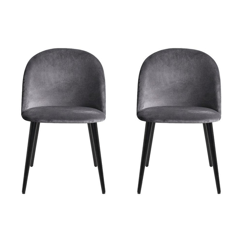 Artiss Velvet Modern Dining Chair - Dark Grey - John Cootes