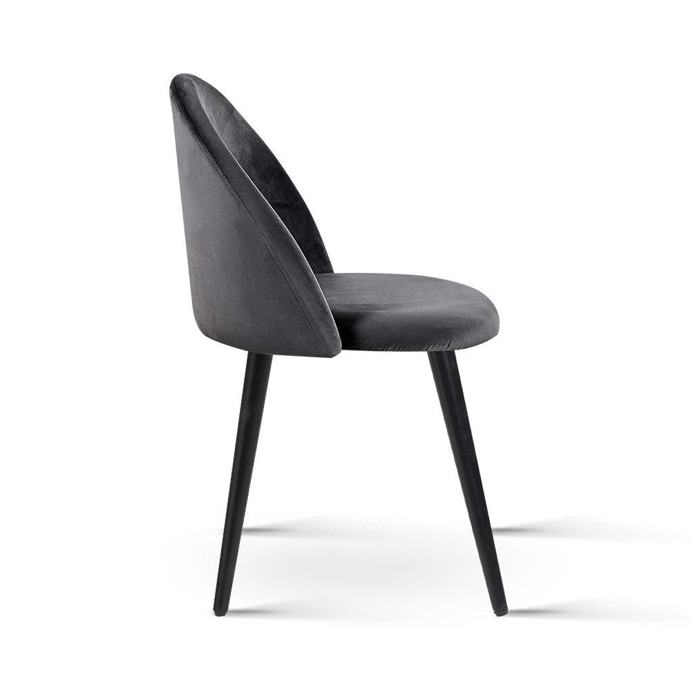 Artiss Velvet Modern Dining Chair - Dark Grey - John Cootes