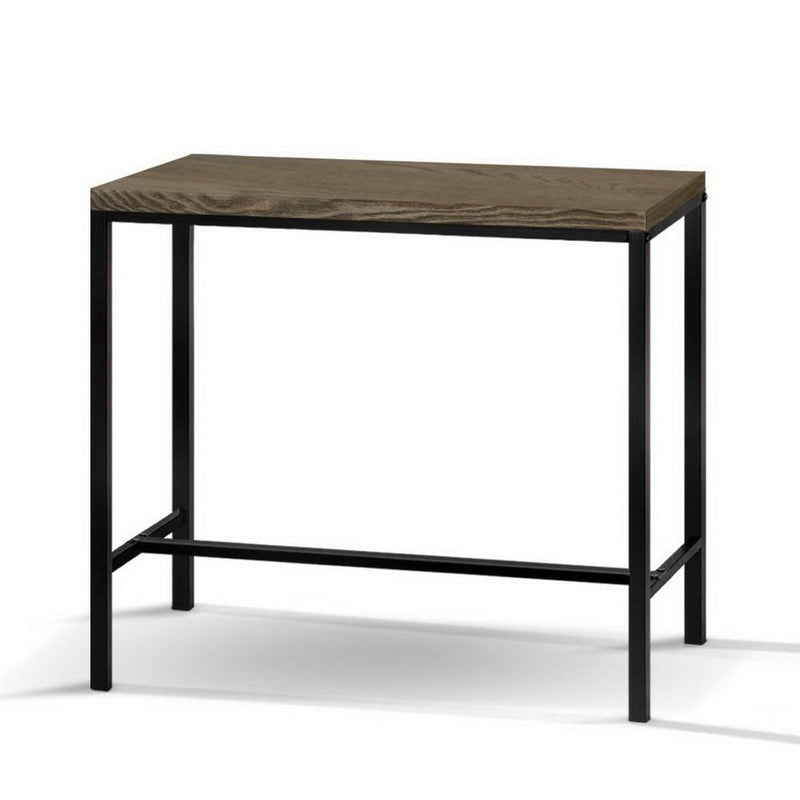 Artiss Vintage Industrial High Bar Table for Stool Kitchen Cafe Desk Dark Brown - John Cootes