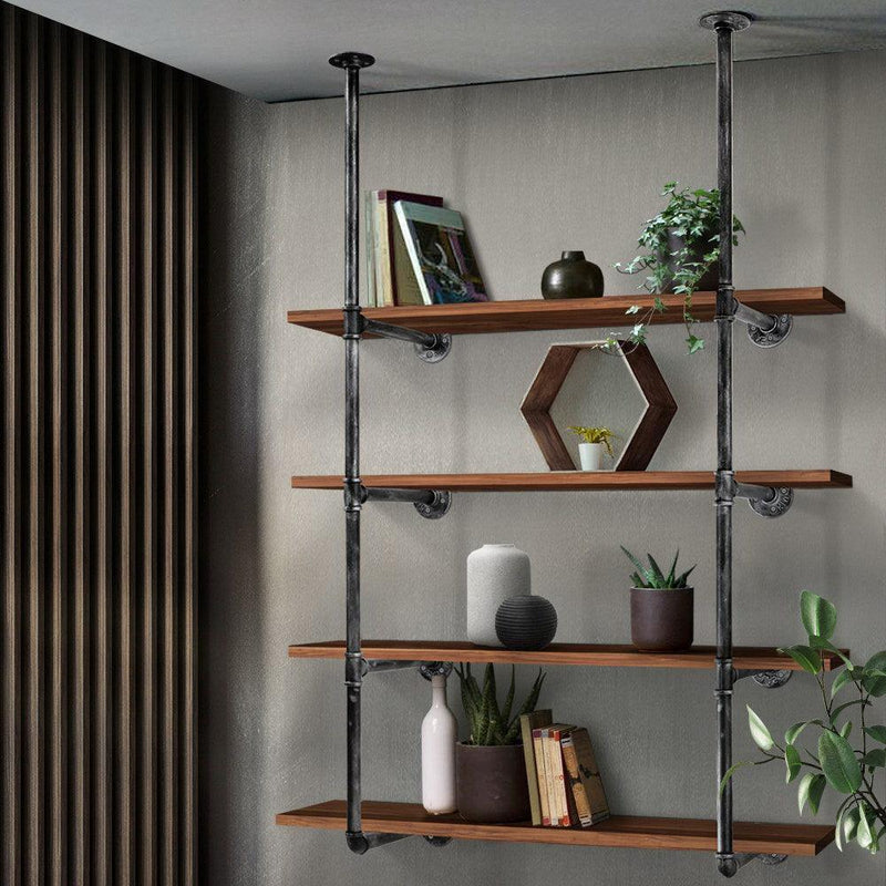 Artiss Wall Shelves Display Bookshelf Industrial DIY Pipe Shelf Rustic Brackets - John Cootes