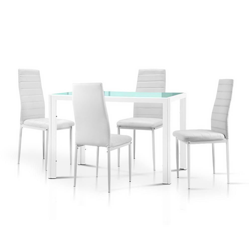 Artiss White Dining Table Set - 5-Piece - John Cootes