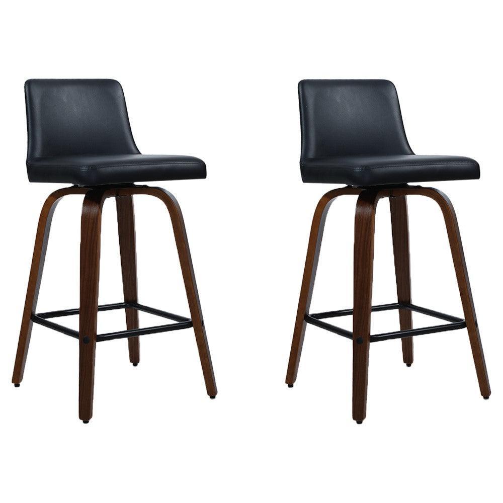 Artiss Wooden Bar Stools with Swivel Seats Set of 2