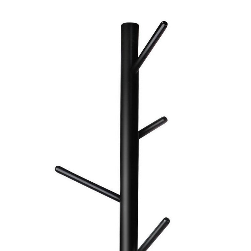 Artiss Wooden Clothes Stand with 6 Hooks - Black - John Cootes