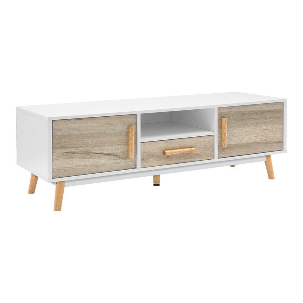 Artiss Wooden Entertainment Unit - White & Wood - John Cootes