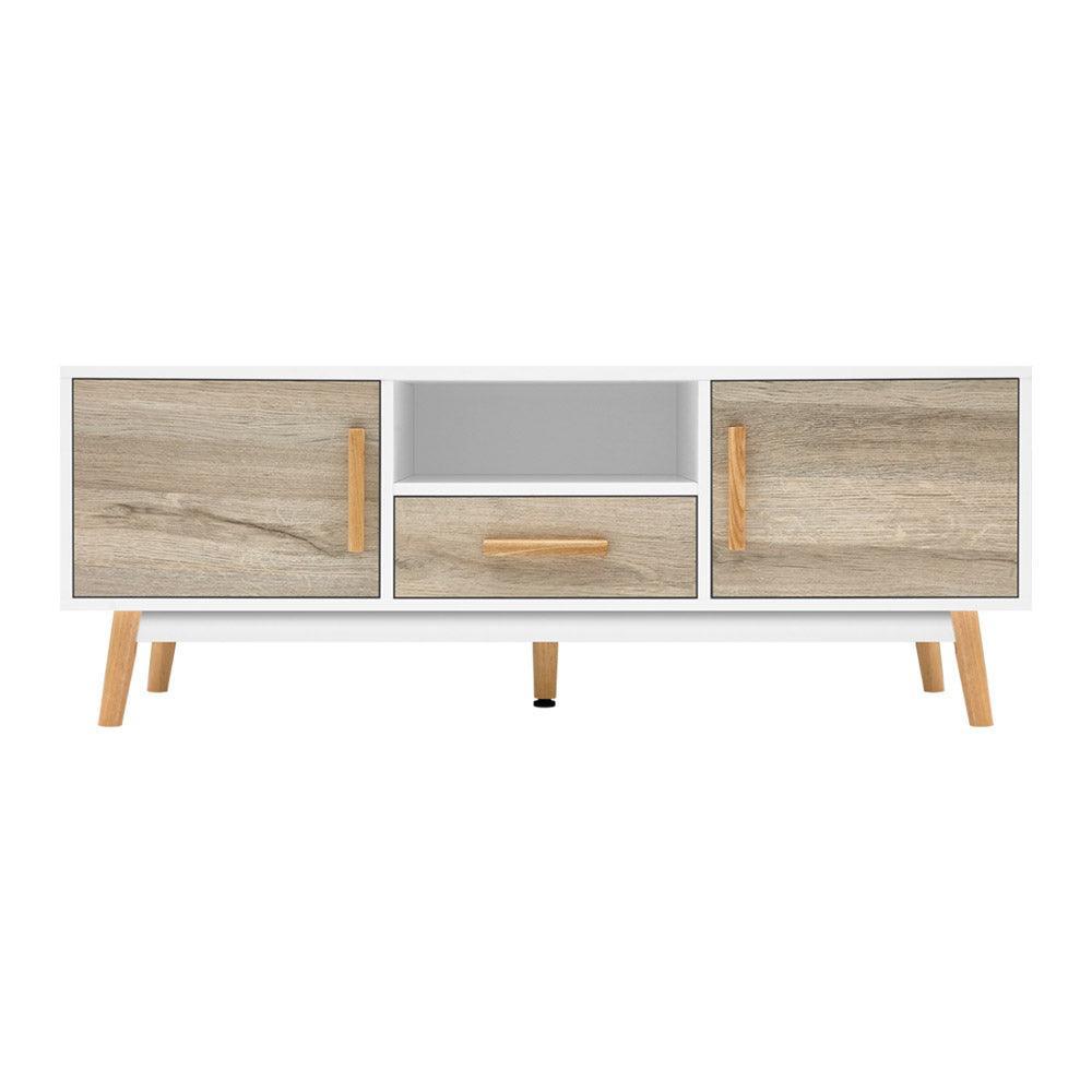 Artiss Wooden Entertainment Unit - White & Wood - John Cootes