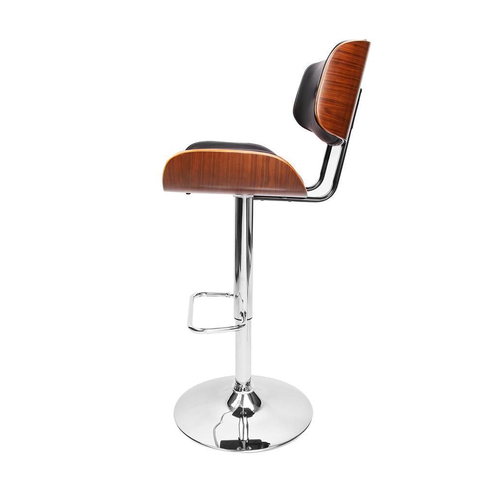 Artiss Wooden Gas Lift Bar Stool - Black and Chrome - John Cootes