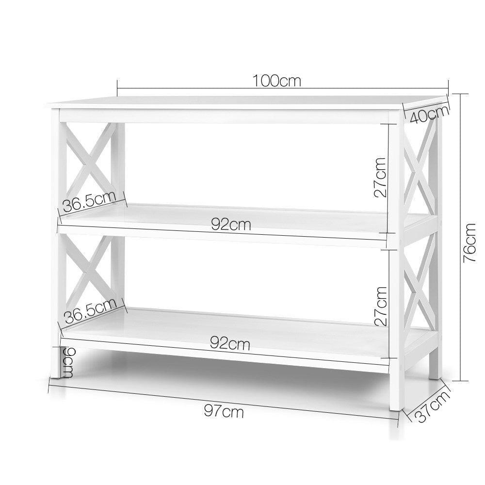 Artiss Wooden Storage Console Table - White - John Cootes