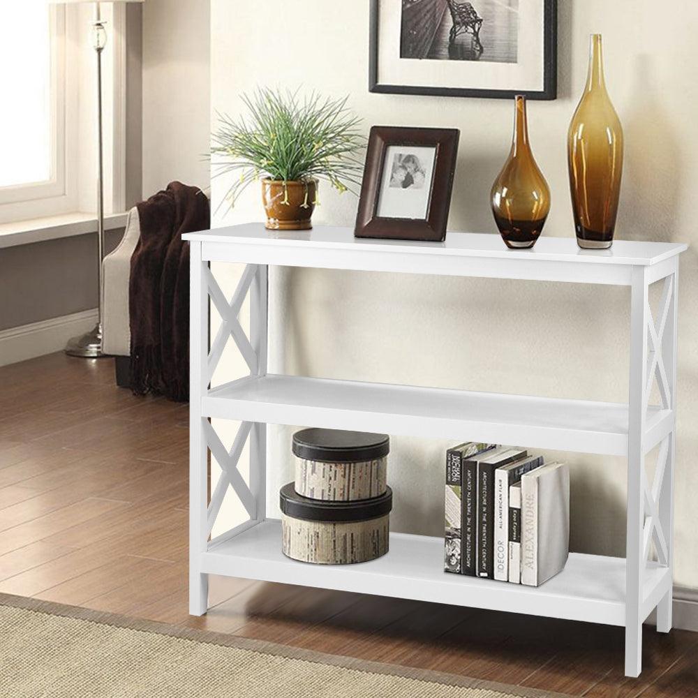 Artiss Wooden Storage Console Table - White - John Cootes