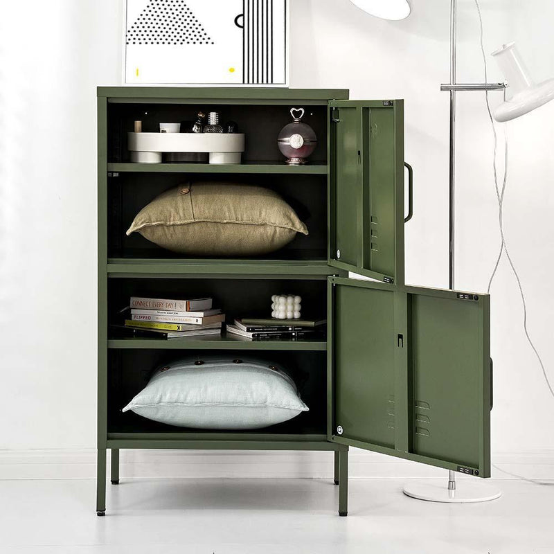 ArtissIn Base Metal Locker Storage Shelf Organizer Cabinet Buffet Sideboard Green - John Cootes