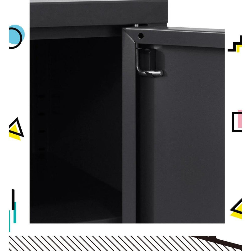 ArtissIn Buffet Sideboard Locker Metal Storage Cabinet - BASE Charcoal - John Cootes