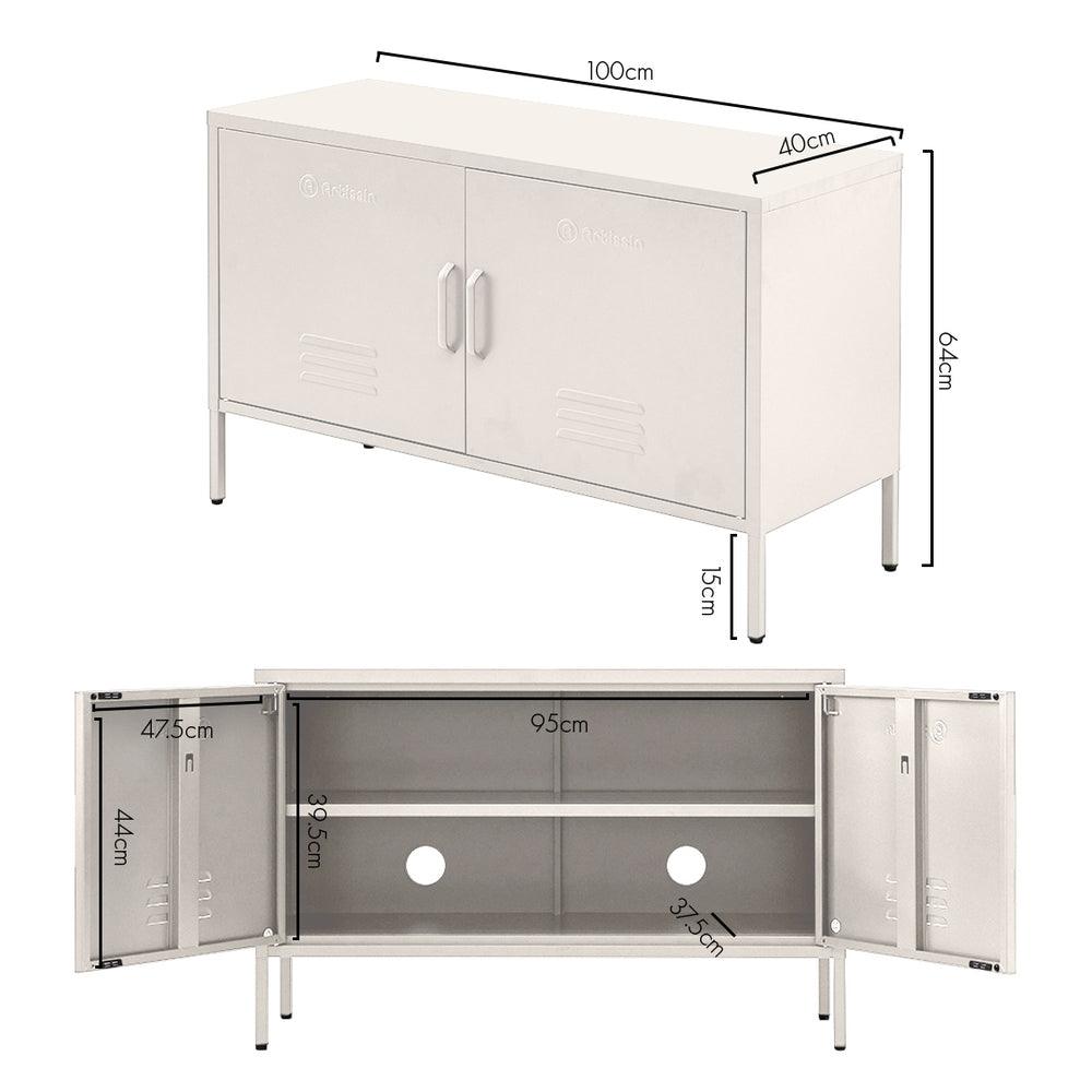 ArtissIn Buffet Sideboard Locker Metal Storage Cabinet - BASE White - John Cootes