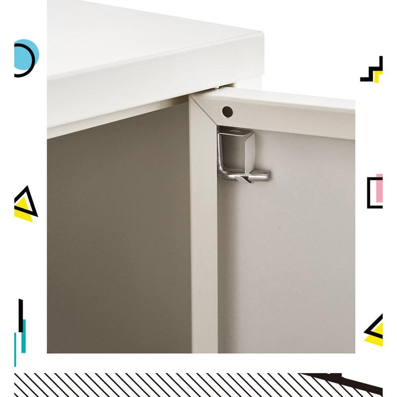ArtissIn Buffet Sideboard Locker Metal Storage Cabinet - BASE White - John Cootes