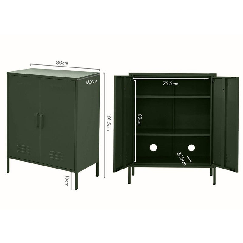 ArtissIn Buffet Sideboard Locker Metal Storage Cabinet - SWEETHEART Green - John Cootes