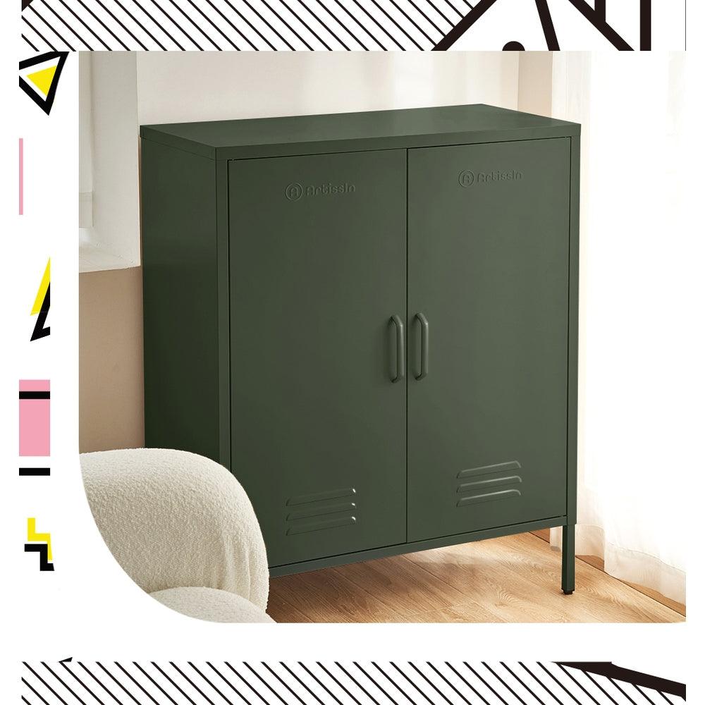 ArtissIn Buffet Sideboard Locker Metal Storage Cabinet - SWEETHEART Green - John Cootes