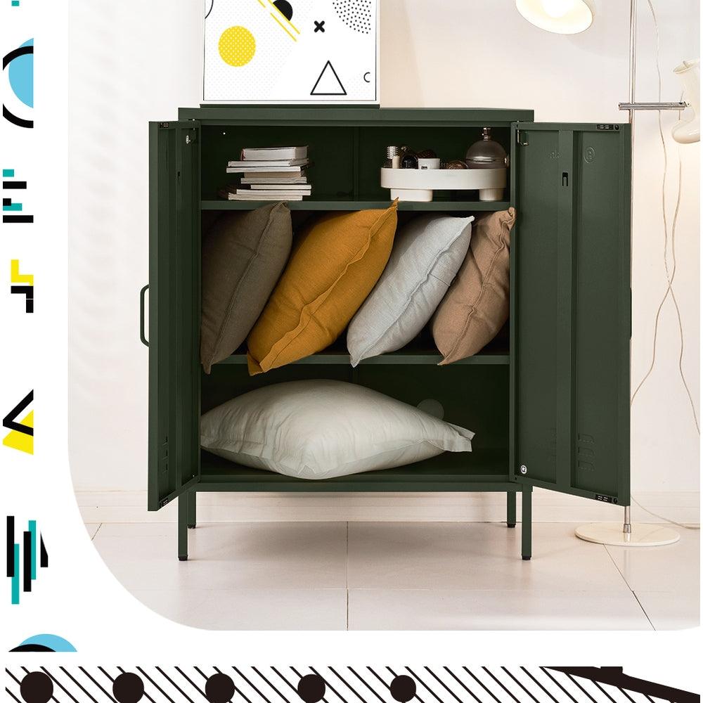 ArtissIn Buffet Sideboard Locker Metal Storage Cabinet - SWEETHEART Green - John Cootes