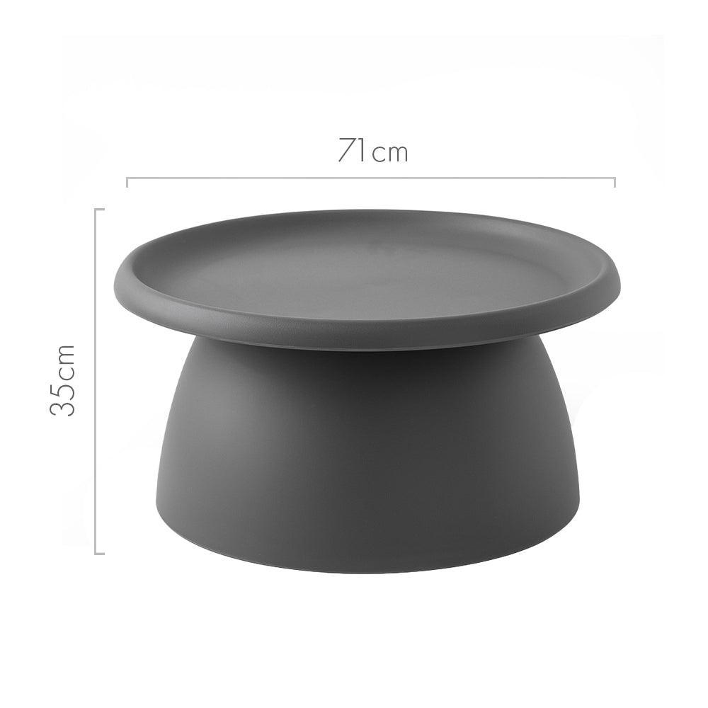 ArtissIn Coffee Table Mushroom Nordic Round Large Side Table 70CM Grey - John Cootes