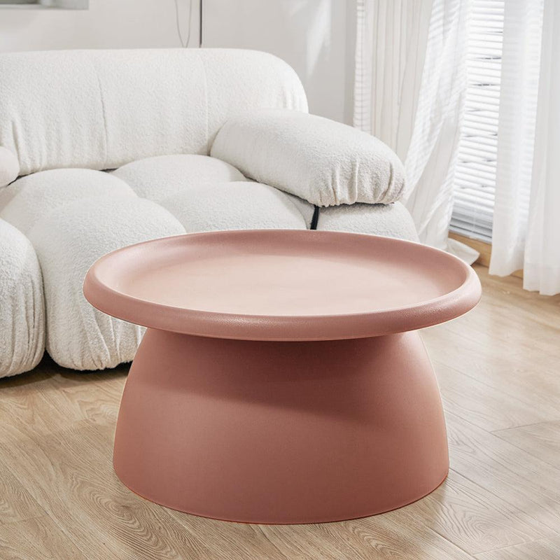 ArtissIn Coffee Table Mushroom Nordic Round Large Side Table 70CM Pink - John Cootes