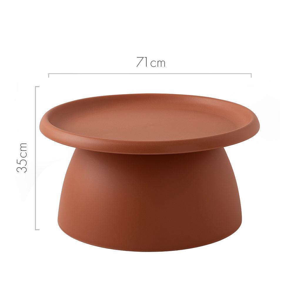 ArtissIn Coffee Table Mushroom Nordic Round Large Side Table 70CM Red - John Cootes