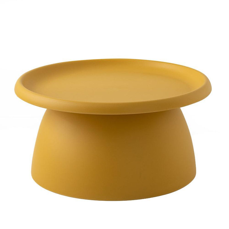 ArtissIn Coffee Table Mushroom Nordic Round Large Side Table 70CM Yellow - John Cootes