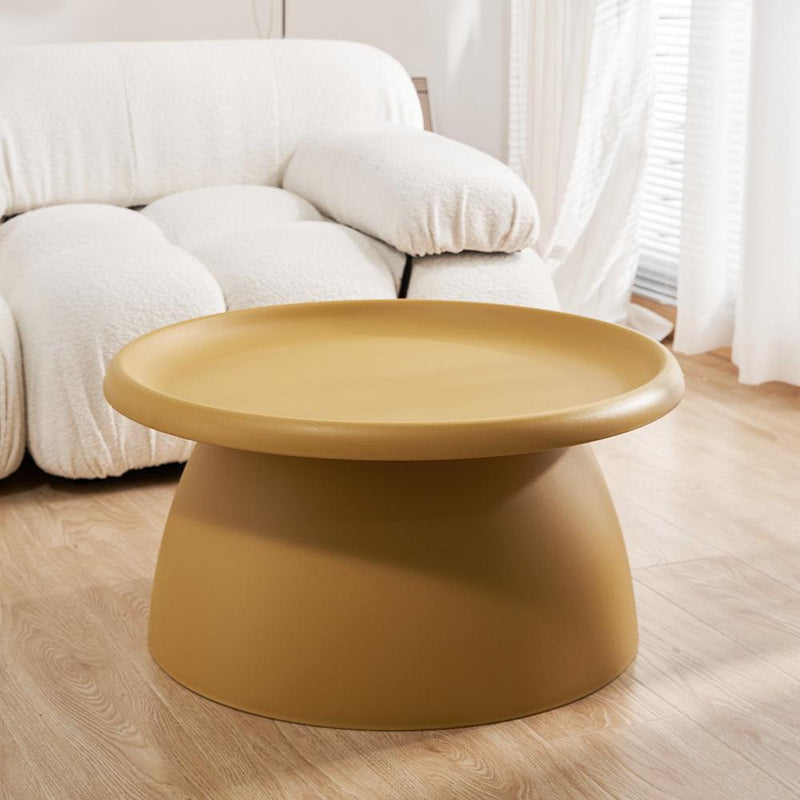 ArtissIn Coffee Table Mushroom Nordic Round Large Side Table 70CM Yellow - John Cootes