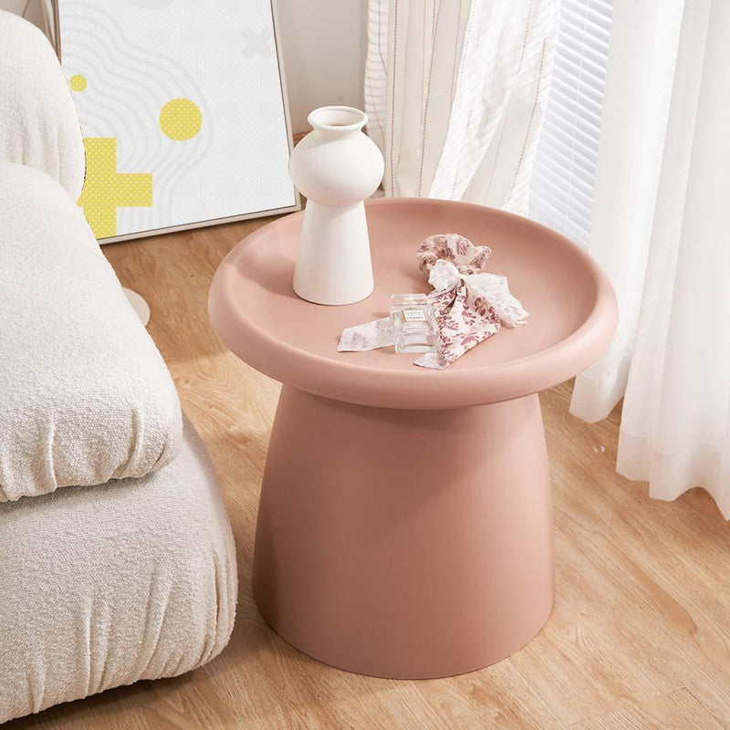 ArtissIn Coffee Table Mushroom Nordic Round Small Side Table 50CM Pink - John Cootes