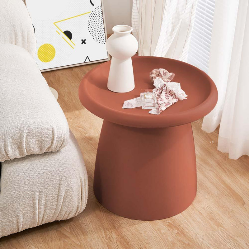 ArtissIn Coffee Table Mushroom Nordic Round Small Side Table 50CM Red - John Cootes