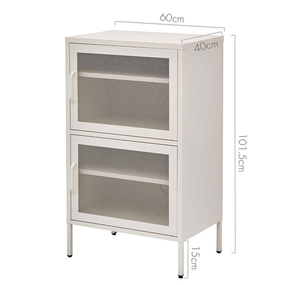 ArtissIn Double Mesh Door Storage Cabinet Organizer Bedroom White - John Cootes