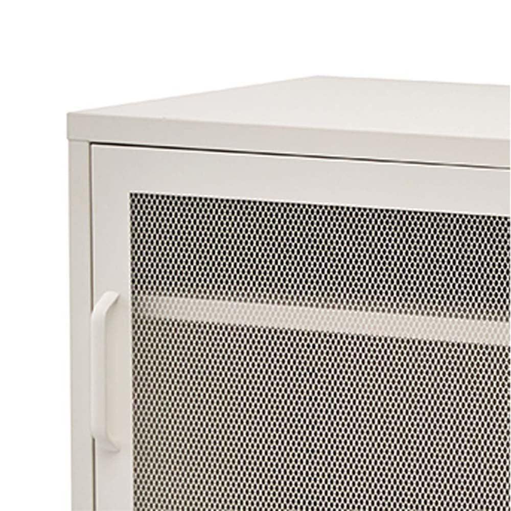 ArtissIn Double Mesh Door Storage Cabinet Organizer Bedroom White - John Cootes