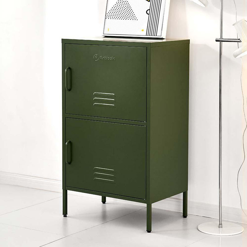 ArtissIn Double Storage Cabinet Shelf Organizer Bedroom Green - John Cootes