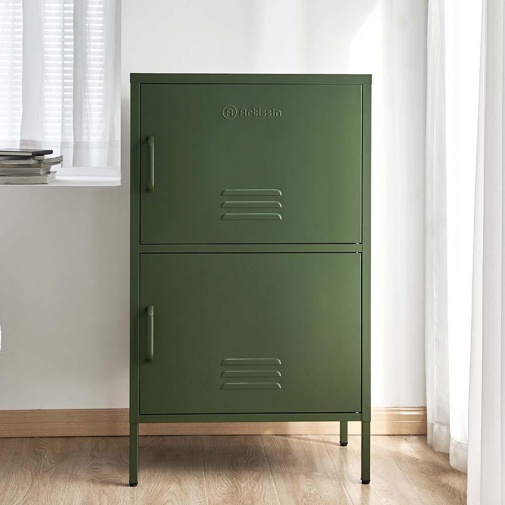 ArtissIn Double Storage Cabinet Shelf Organizer Bedroom Green - John Cootes