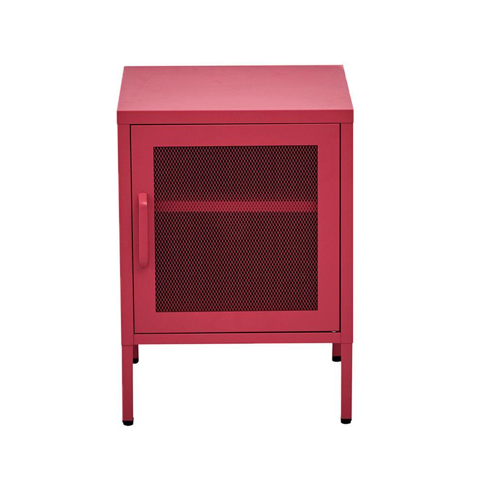 ArtissIn Mini Mesh Door Storage Cabinet Organizer Bedside Table Pink - John Cootes