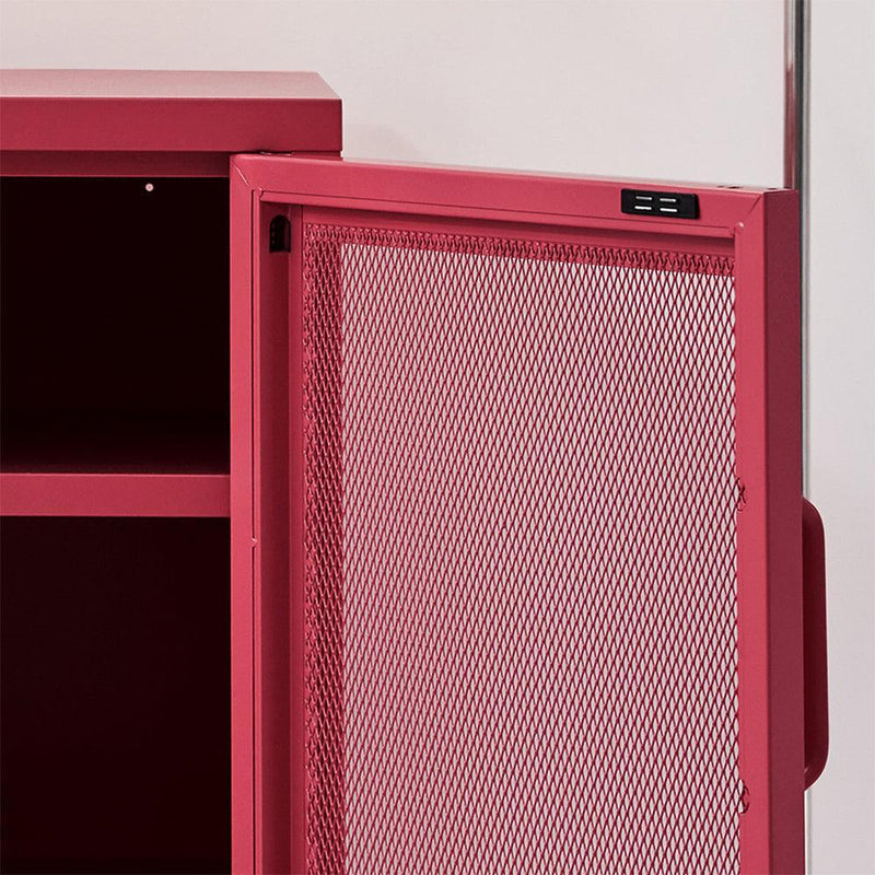 ArtissIn Mini Mesh Door Storage Cabinet Organizer Bedside Table Pink - John Cootes