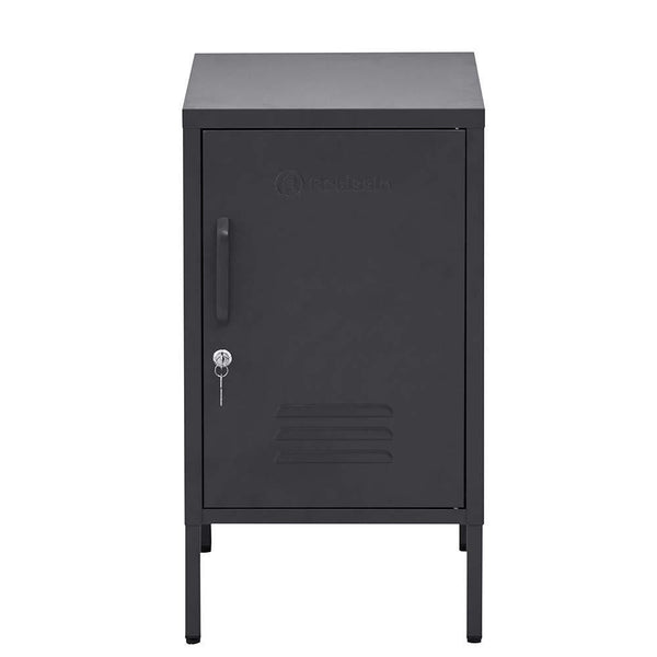 ArtissIn Mini Metal Locker Storage Shelf Organizer Cabinet Bedroom Black - John Cootes