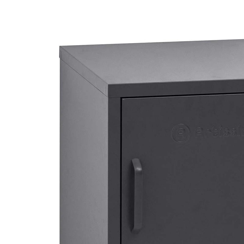 ArtissIn Mini Metal Locker Storage Shelf Organizer Cabinet Bedroom Black - John Cootes