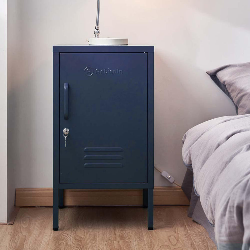 ArtissIn Mini Metal Locker Storage Shelf Organizer Cabinet Bedroom Blue - John Cootes