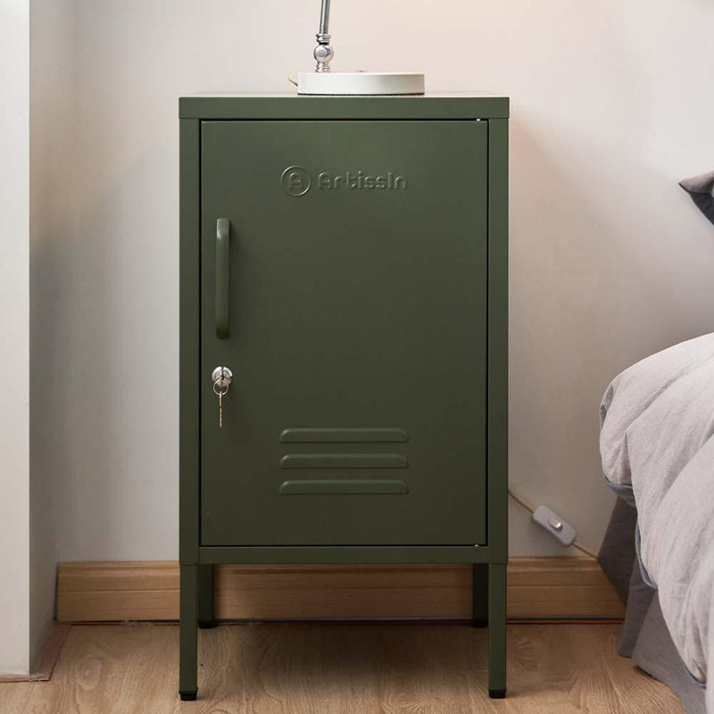 ArtissIn Mini Metal Locker Storage Shelf Organizer Cabinet Bedroom Green - John Cootes