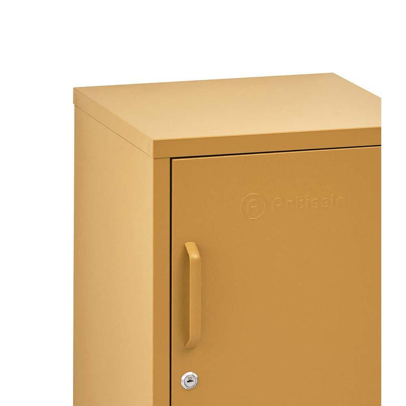 ArtissIn Mini Metal Locker Storage Shelf Organizer Cabinet Bedroom Yellow - John Cootes