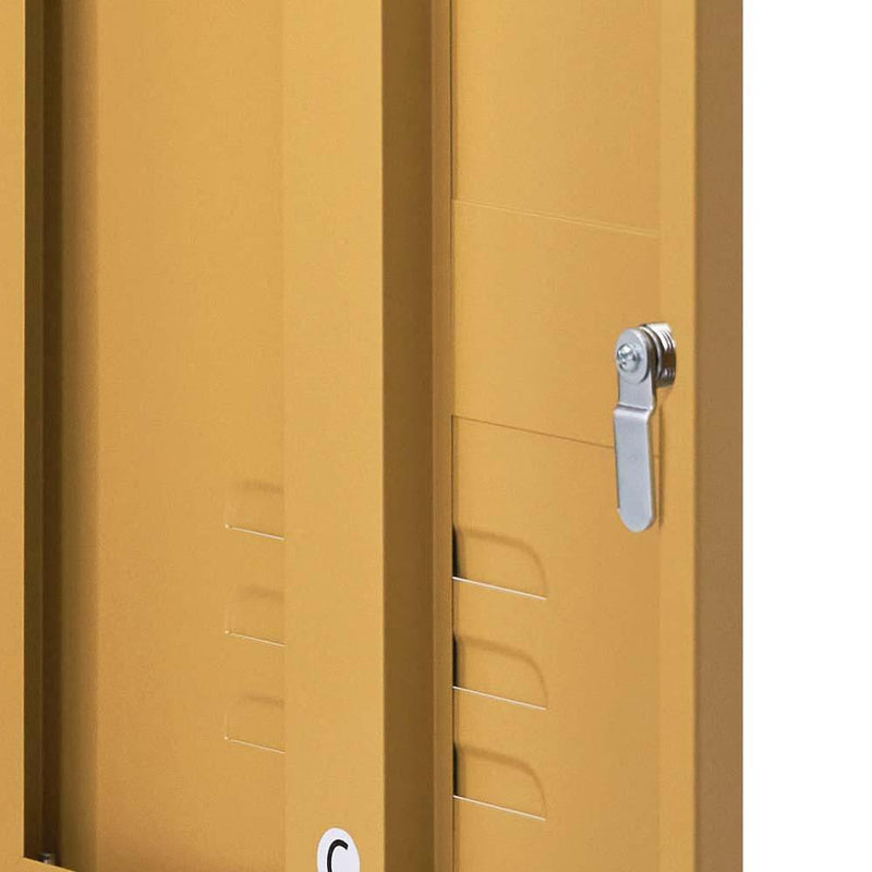 ArtissIn Mini Metal Locker Storage Shelf Organizer Cabinet Bedroom Yellow - John Cootes