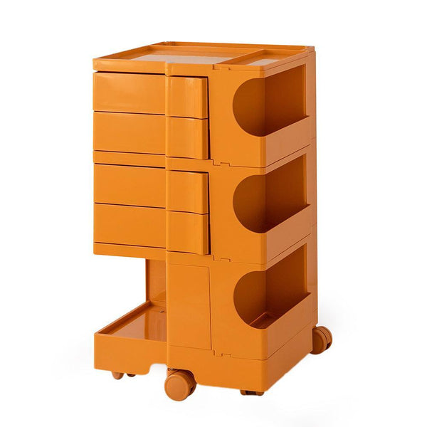 ArtissIn Replica Boby Trolley Bedside Table Storage Shelf Mobile 5 Tier Orange - John Cootes