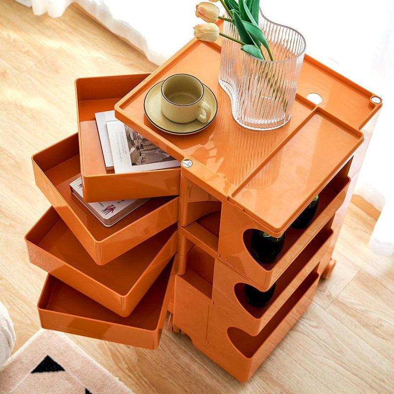 ArtissIn Replica Boby Trolley Bedside Table Storage Shelf Mobile 5 Tier Orange - John Cootes
