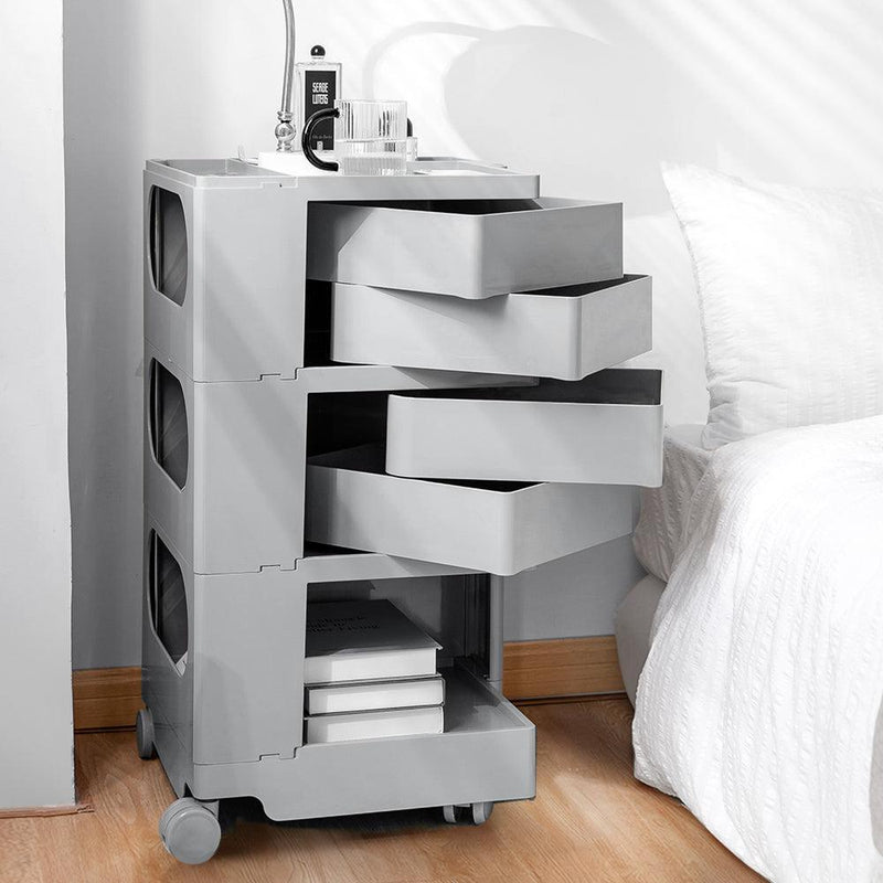 ArtissIn Replica Boby Trolley Storage Bedside Table Cart Mobile 5 Tier Grey - John Cootes
