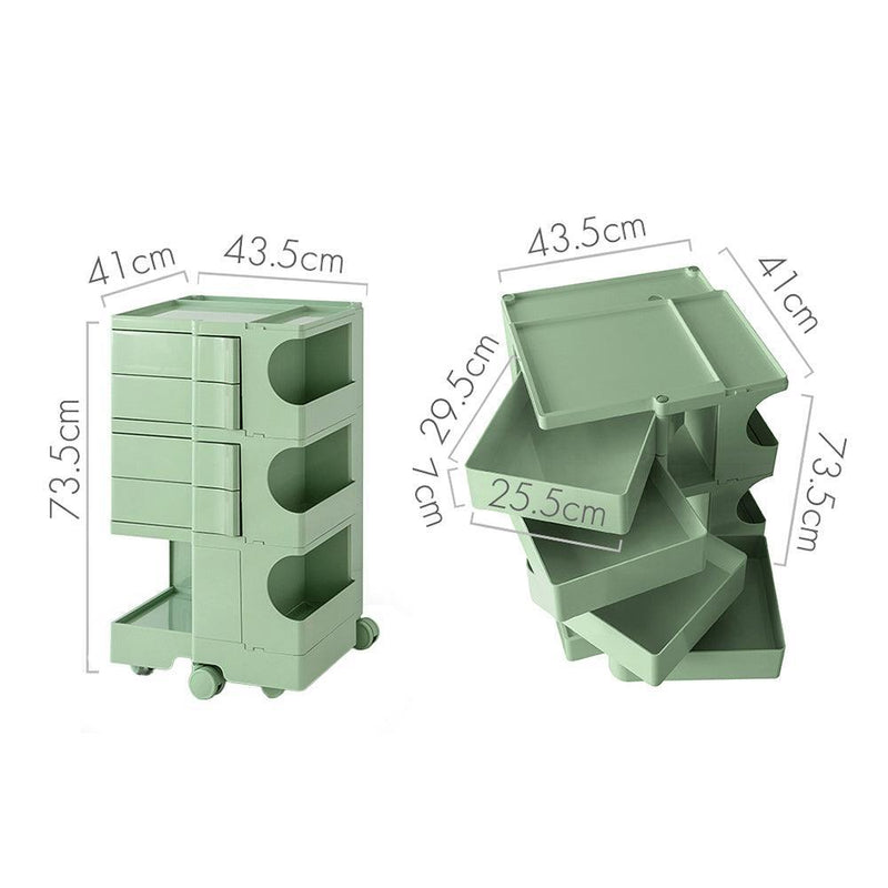 ArtissIn Replica Boby Trolley Storage Drawer Cart Shelf Mobile 5 Tier Green - John Cootes