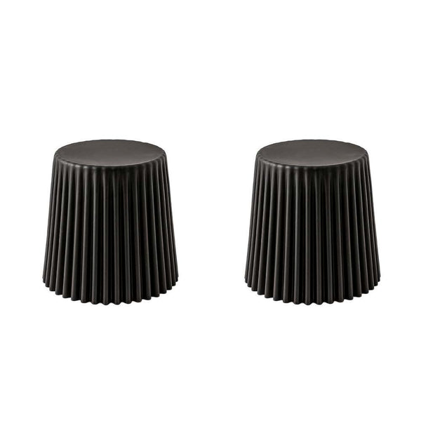 ArtissIn Set of 2 Cupcake Stool Plastic Stacking Stools Chair Outdoor Indoor Black - John Cootes